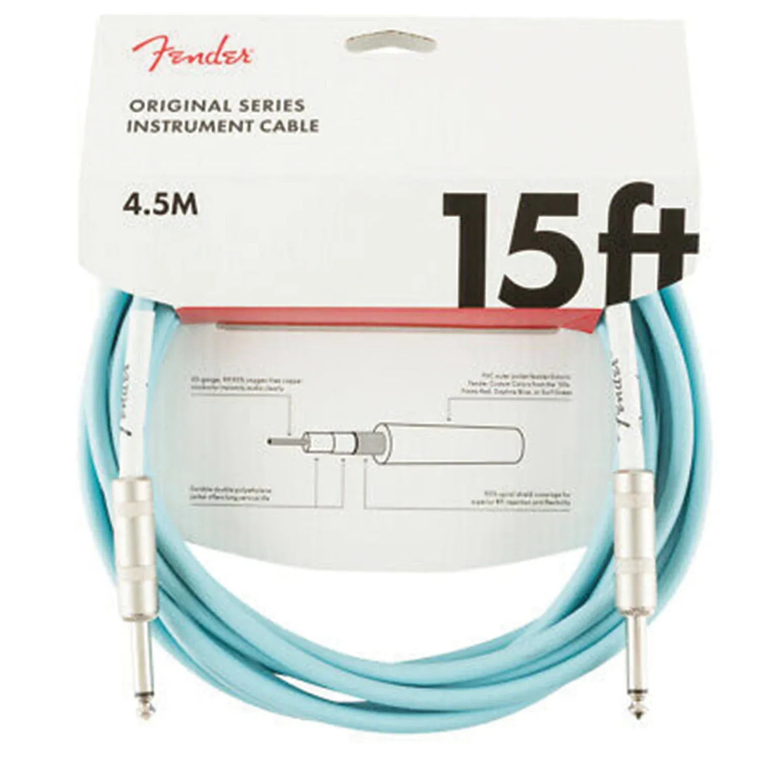 Fender 15ft Original Series Daphne Blue Instrument Cable