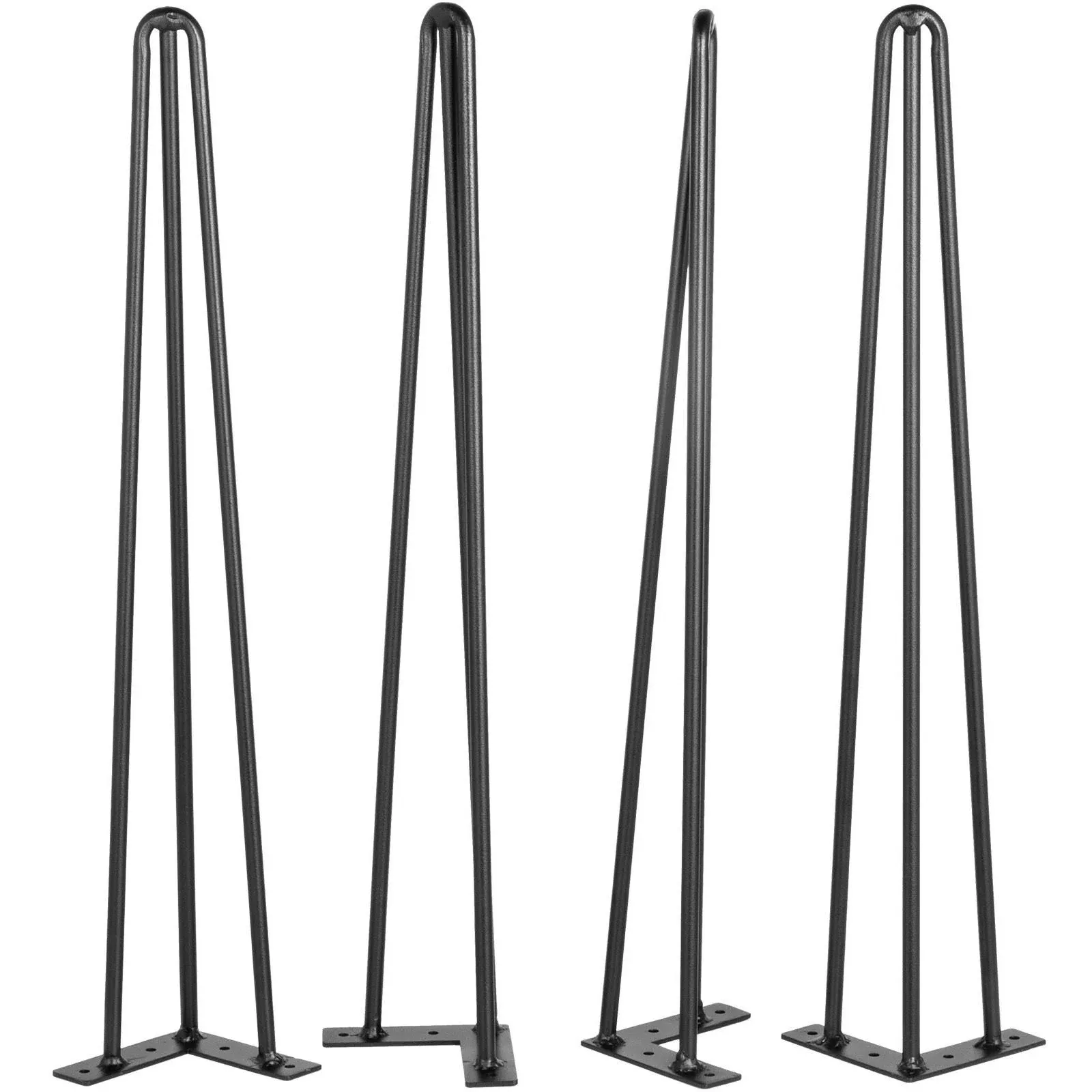 VEVOR 24 in. 880 lbs Load Capacity Hairpin Table Legs Black - Set of 4