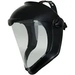 Uvex Bionic Face Shield with Clear Polycarbonate Visor and Anti-Fog/Hard Coat (s8510), Black