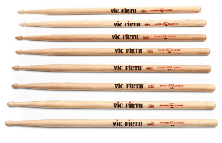 Vic Firth American Classic 5b Wood-Tip Drumsticks - 4-Pack