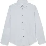 Calvin Klein Big Boys Slim Fit Solid Stretch Poplin Shirt - Silver