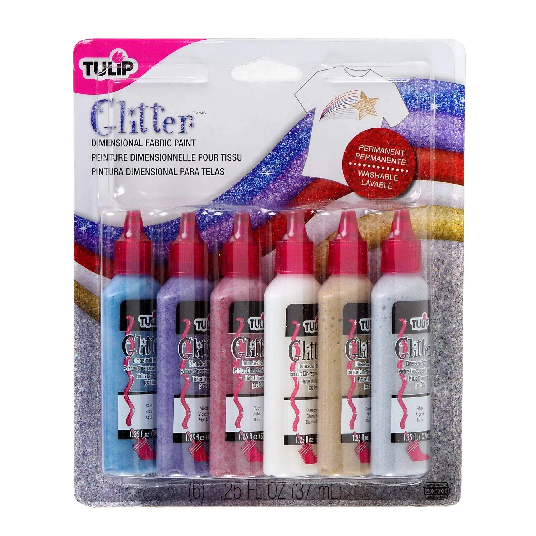 Tulip Dimensional Fabric Sets - 6pk Glitter