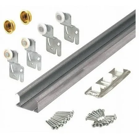 Prime-Line 161791 Silver Steel By-Pass Door Hardware Set 7/8 Dia. x 48 L in.