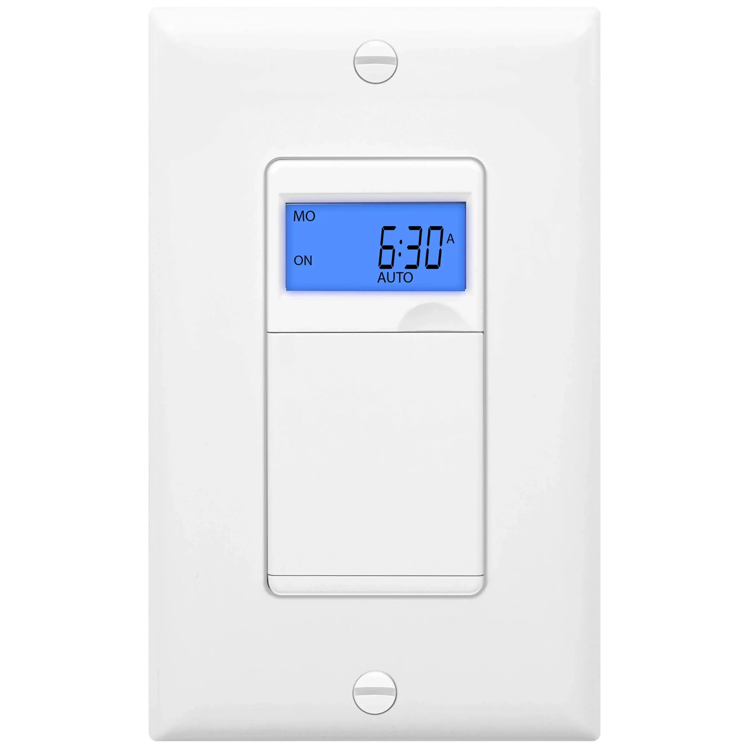 7-Day Digital In-Wall Programmable Timer Switch, White