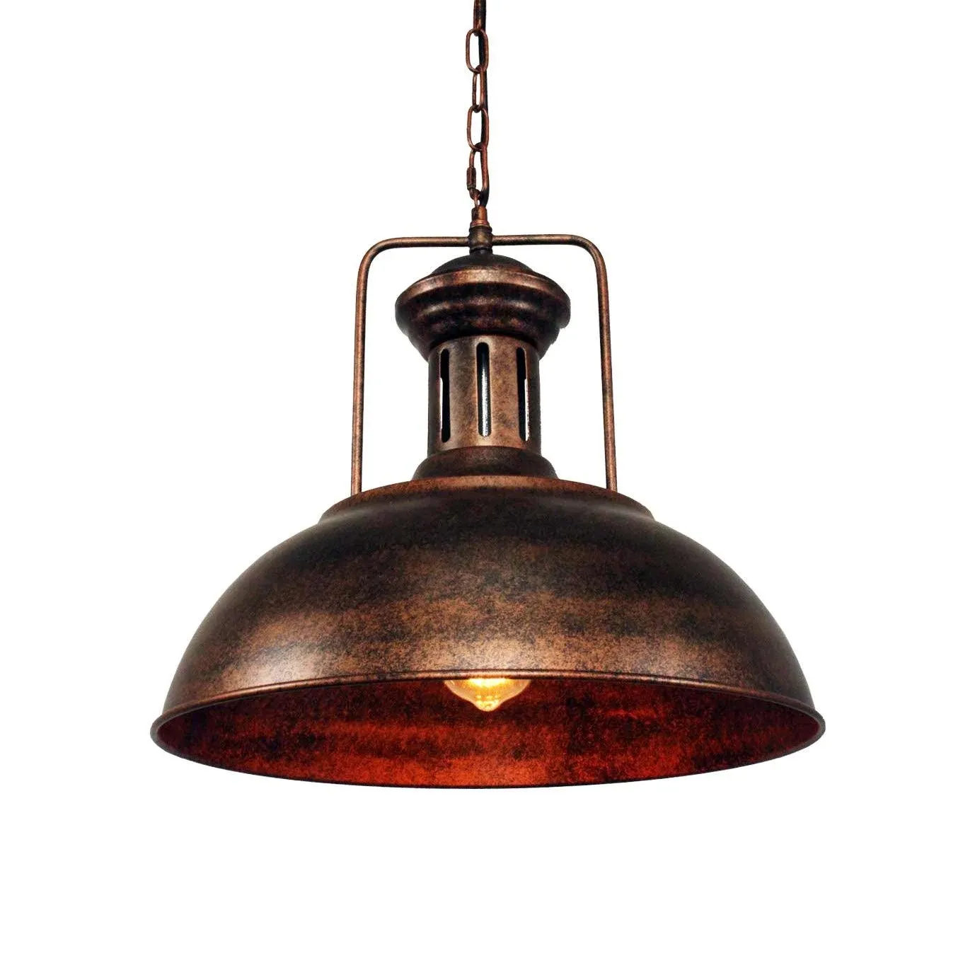 Copper Tone Industrial Pendant Light Nautical Beachy Farmhouse Home Restaurant