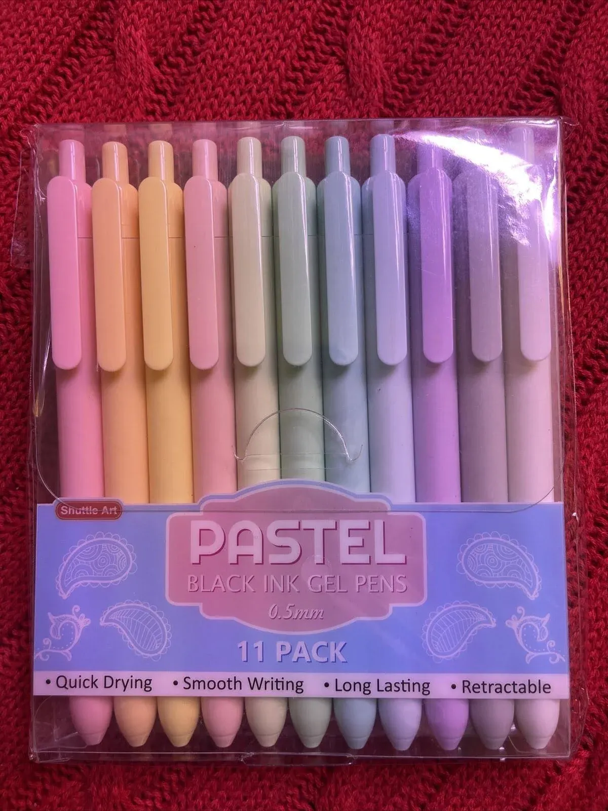 Retractable Pastel Gel Ink Pens  Shuttle Art 11 Pack Black Ink Pens  Cute Pens 0.5mm Fine Point for Writing Journaling Taking Notes School Supplies