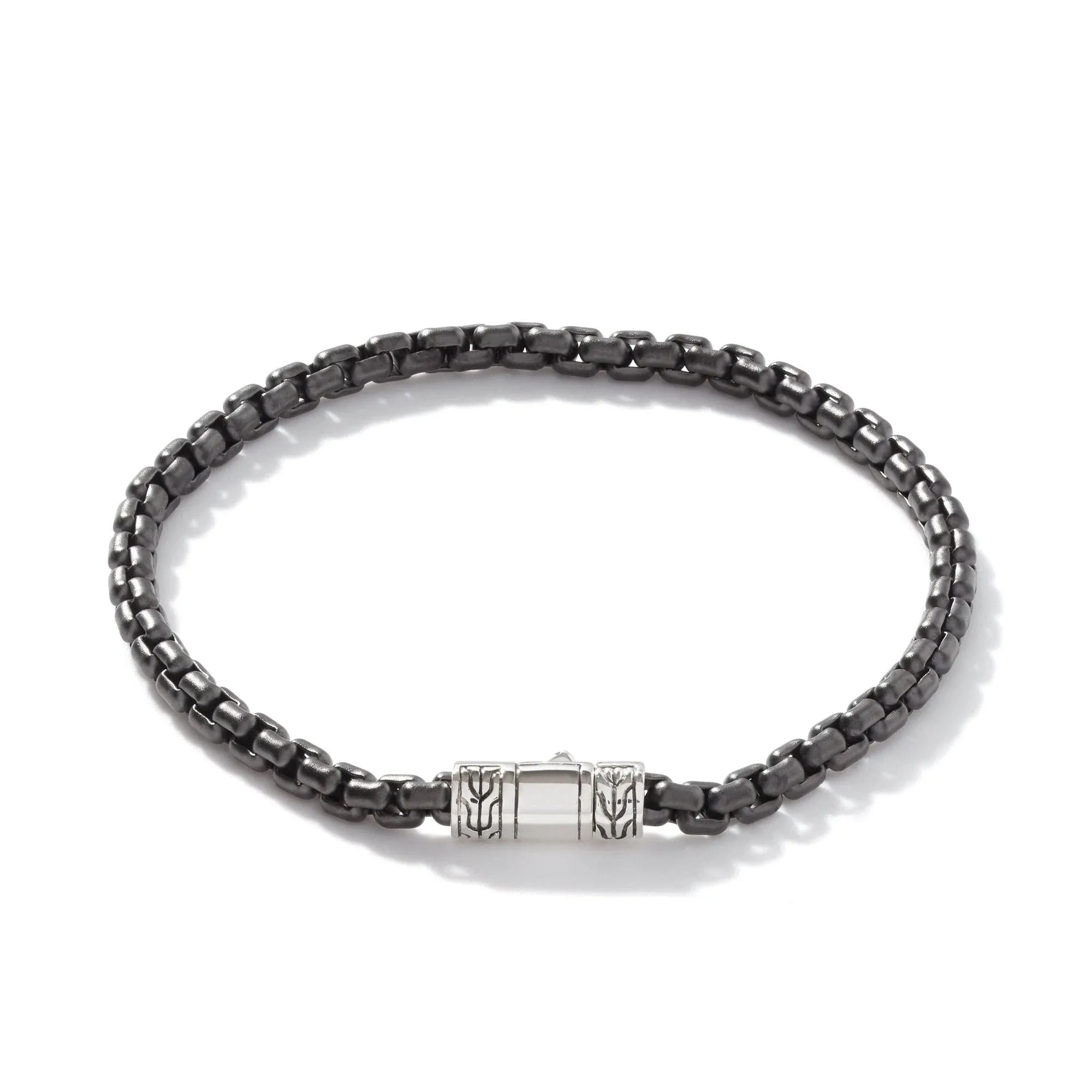 Box Chain Bracelet, Dark Silver, 4MM|BM90264BLPVD