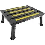 Depsunny Adjustable Height Aluminum Rv Step, Stable Foldable Platform Step Stool, Supports Up to 1,000 lb, Non-Slip Rubber Feet and Platform Mat