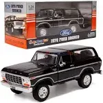 1978 Ford Bronco Ranger XLT 1:24 Diecast Model Car SUV SUT Black with Cap Truck Motormax 79371