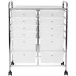 Seville Classics 12-Drawer Organizer Cart in Frost White