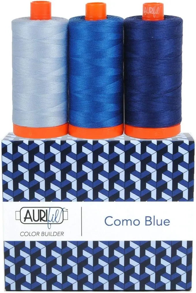 Aurifil Thread Blue CB Como 3pc