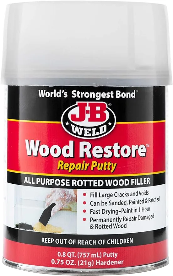 JB Weld Wood Restore Repair Putty Wood Filler - 757 ml canister