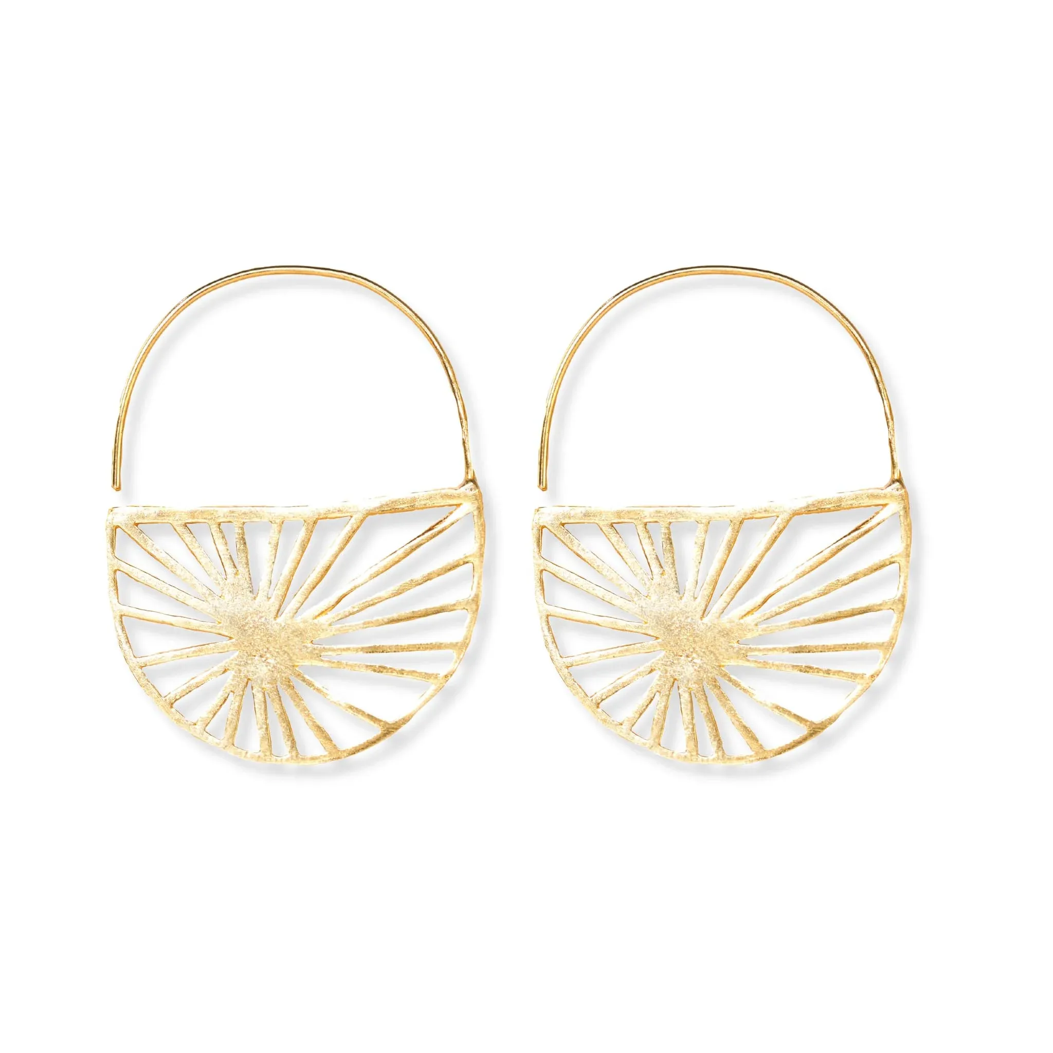 Maggie Sunburst Hoop Earrings, Brass | Ink + Alloy