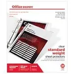 Office Depot Brand Standard Weight Sheet Protectors, 8-1/2" x 11", Clear, Pack of 50