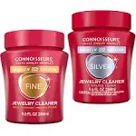 Connoisseurs Premium Edition Gold and Silver Jewelry Cleaning Kit, Value Size - 2 Jars, 1 Fine Jewelry Cleaner 9.6oz, 1 Silver Jewelry Cleaner 9.6oz