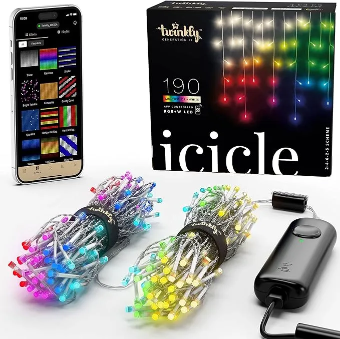 Twinkly Special Edition Multicolored LED Icicle Lights