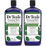 Dr Teal's Foaming Bath with Pure Epsom Salt, Relax & Relief with Eucalyptus & Spearmint, 34 fl oz (Pack of 2)