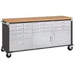 Seville Classics UltraHD 11 Drawer Rolling Workbench, 77" W x 20" D x 37.5" H