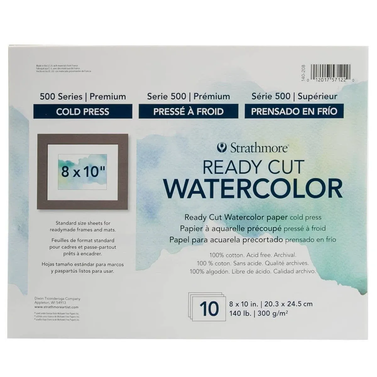 Strathmore Ready Cut Watercolor Sheets - 8" x 10", Cold Press, 10 Sheets