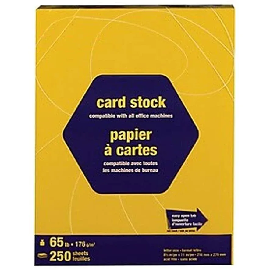 Myofficeinnovations Brights Cardstock Paper 65 lbs 8.5" x 11" Bright Yellow 250 ...