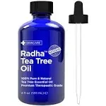 Radha Beauty Tea Tree Essential Oil 4 oz. - 100 Percent Pure & Natural Therapeutic Grade - DYI Soaps, Shampoo, Body Wash, Aromatherapy