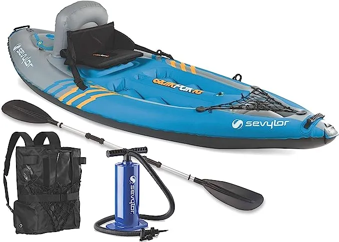 Sevylor Quikpak K1 One Person Kayak, Blue