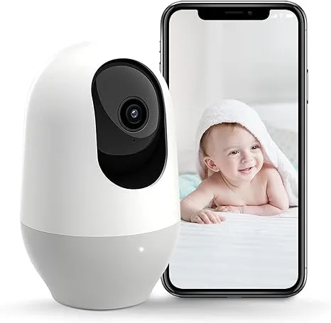 nooie Baby Monitor, WiFi Pet Camera Indoor, 360-degree IP Camera, 1080P Home Security Camera, Motion Tracking, Super IR Night Vision, Works with Alexa, Two-Way Audio, Motion & Sound Detection