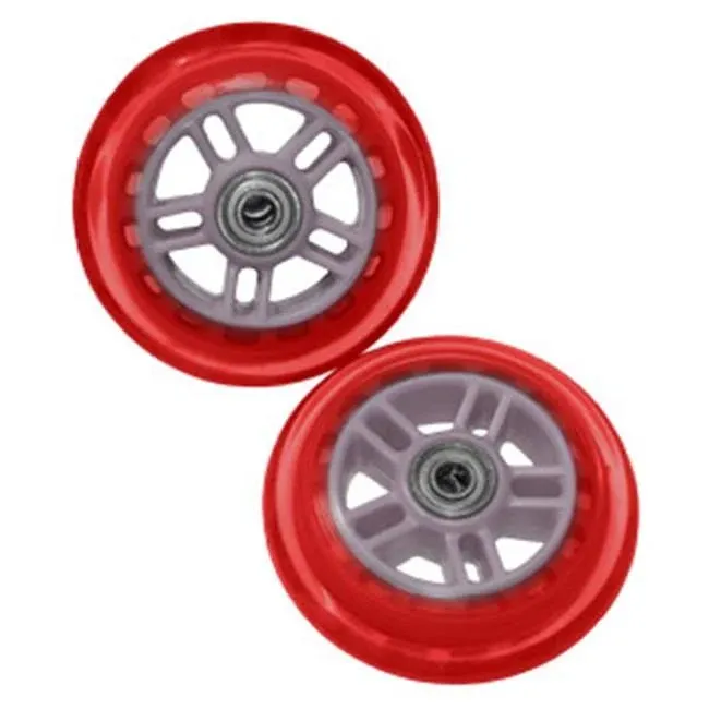 Razor Scooter Replacement Wheels Set with Bearings - Red