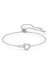 Swarovski Infinity Heart Bracelet ,White, Rhodium Plated