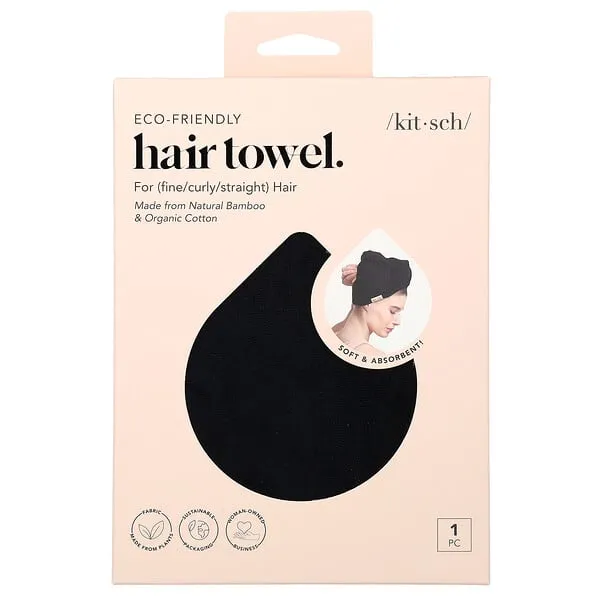 Kitsch Eco-Friendly Hair Towel Black