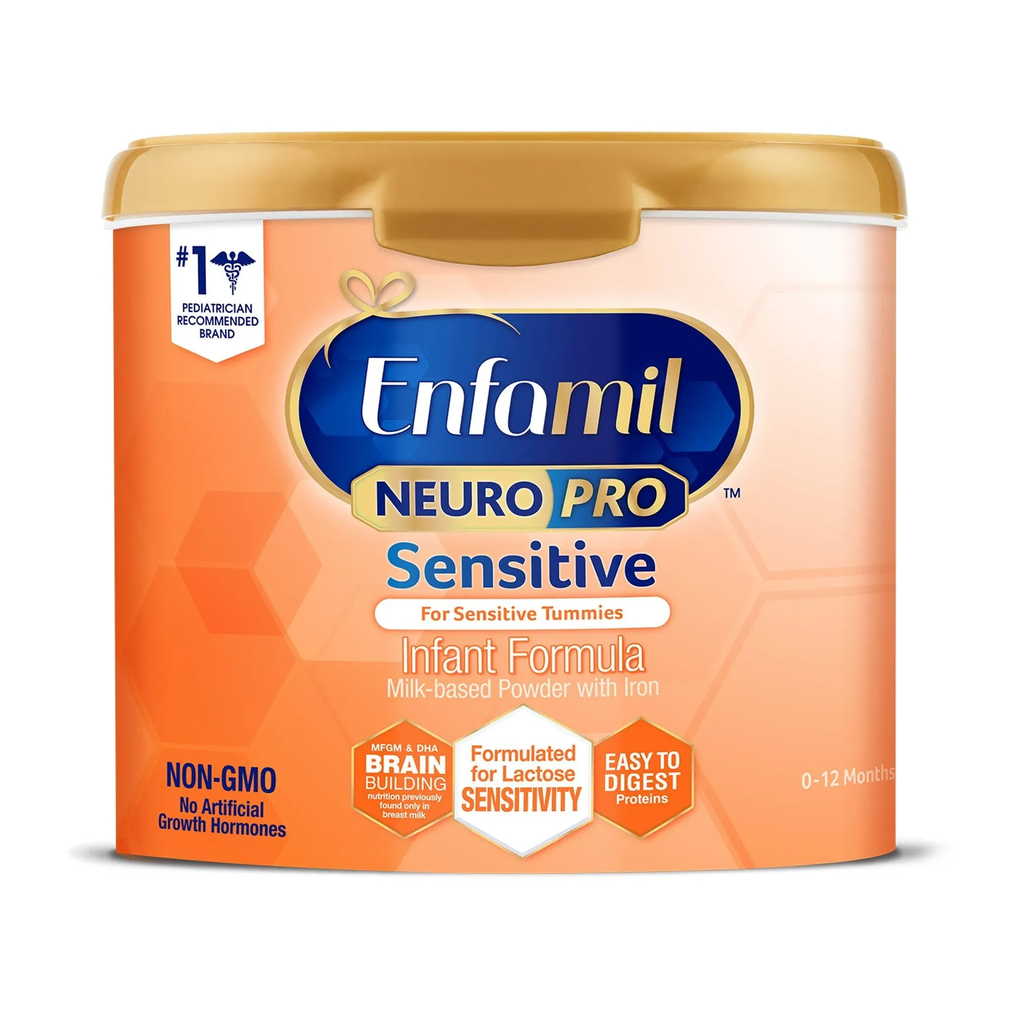 Enfamil Sensitive Baby Formula with DHA, Iron & Prebiotics to help support Brain & Immune Support. Lactose Sensitivity Infant Formula Inspired by Breast Milk, Non-GMO, Powder Can, 78 Oz