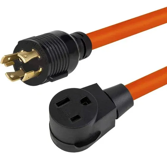 1.5-Feet Nema L14-30P to 6-50R Adapter Cable 125/250V Heavy Duty STW 10AWG 6-50 Welder Adapter, 30A Generator L14-30P to Welder 6-50R 50A Lock in 30Amp to 50Amp Welder