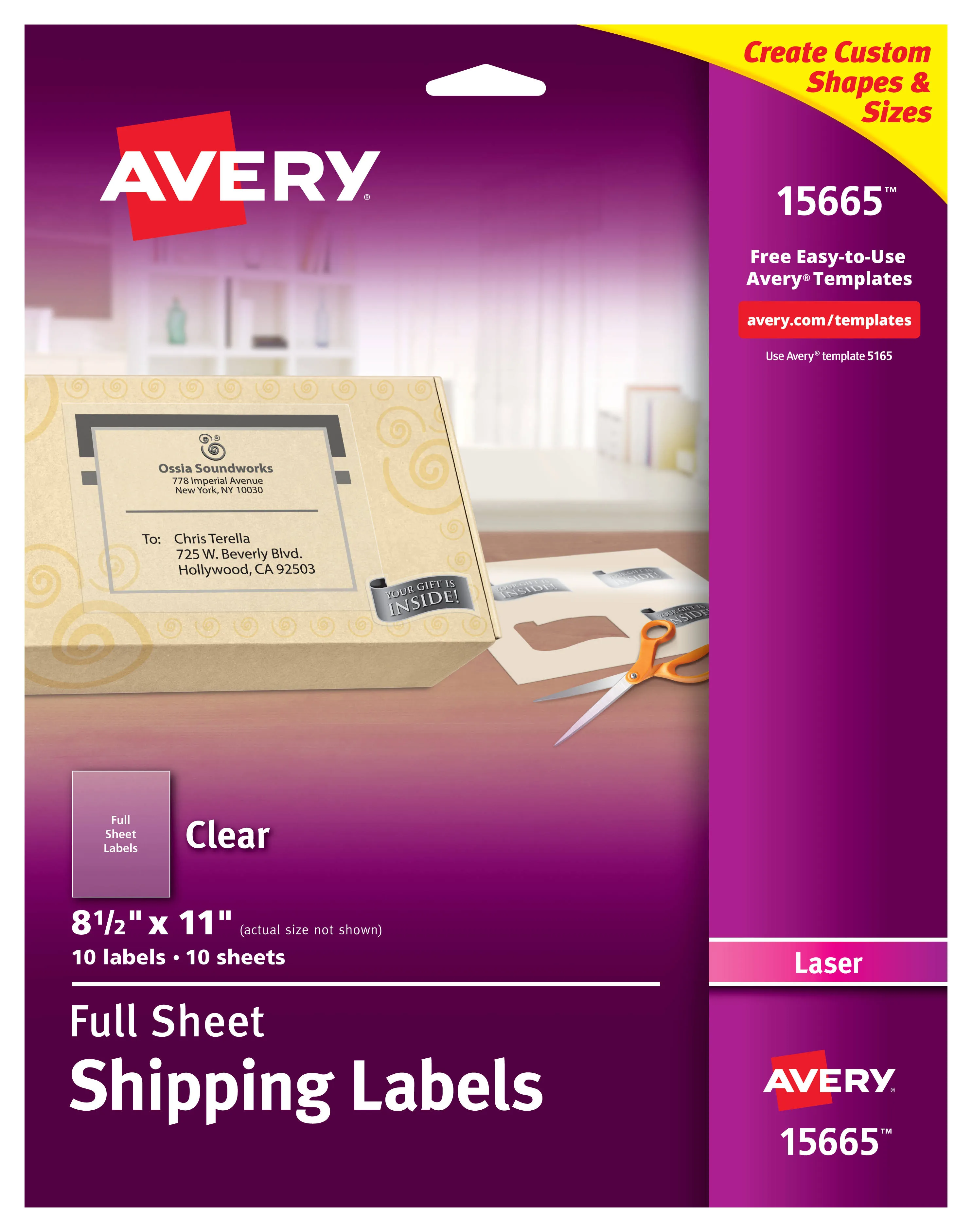 Avery Matte Clear Easy Peel Mailing Labels