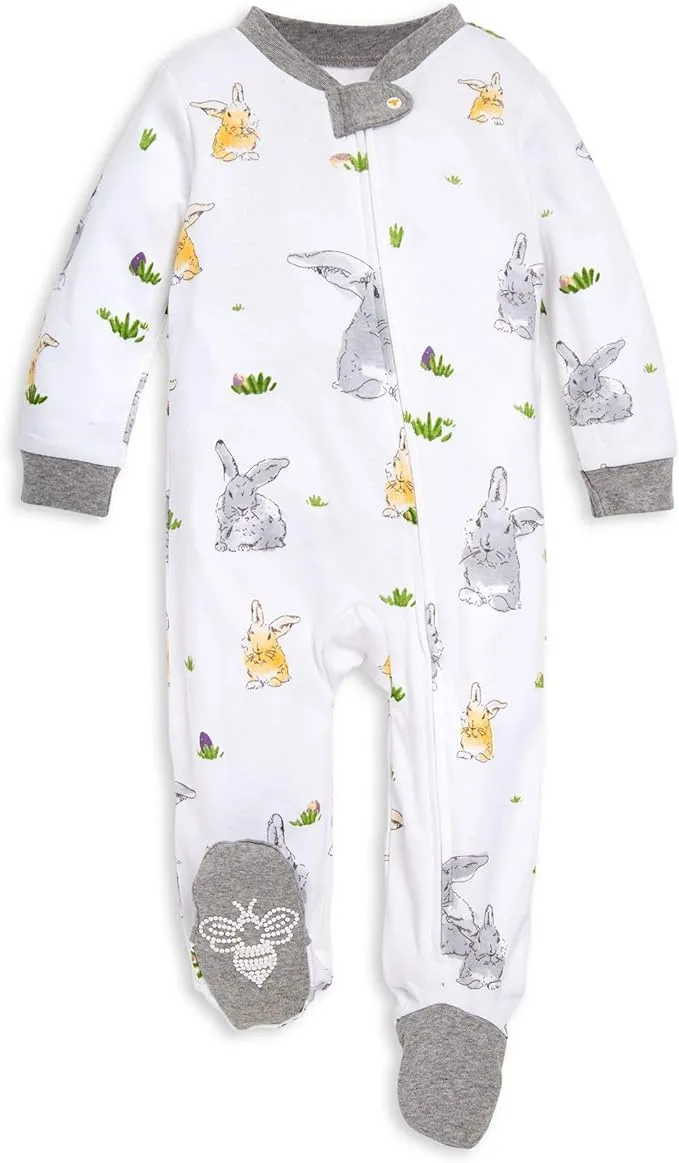 Burt's Bees Baby Bunny Trail Watercolor Organic Cotton Pajamas 6-9