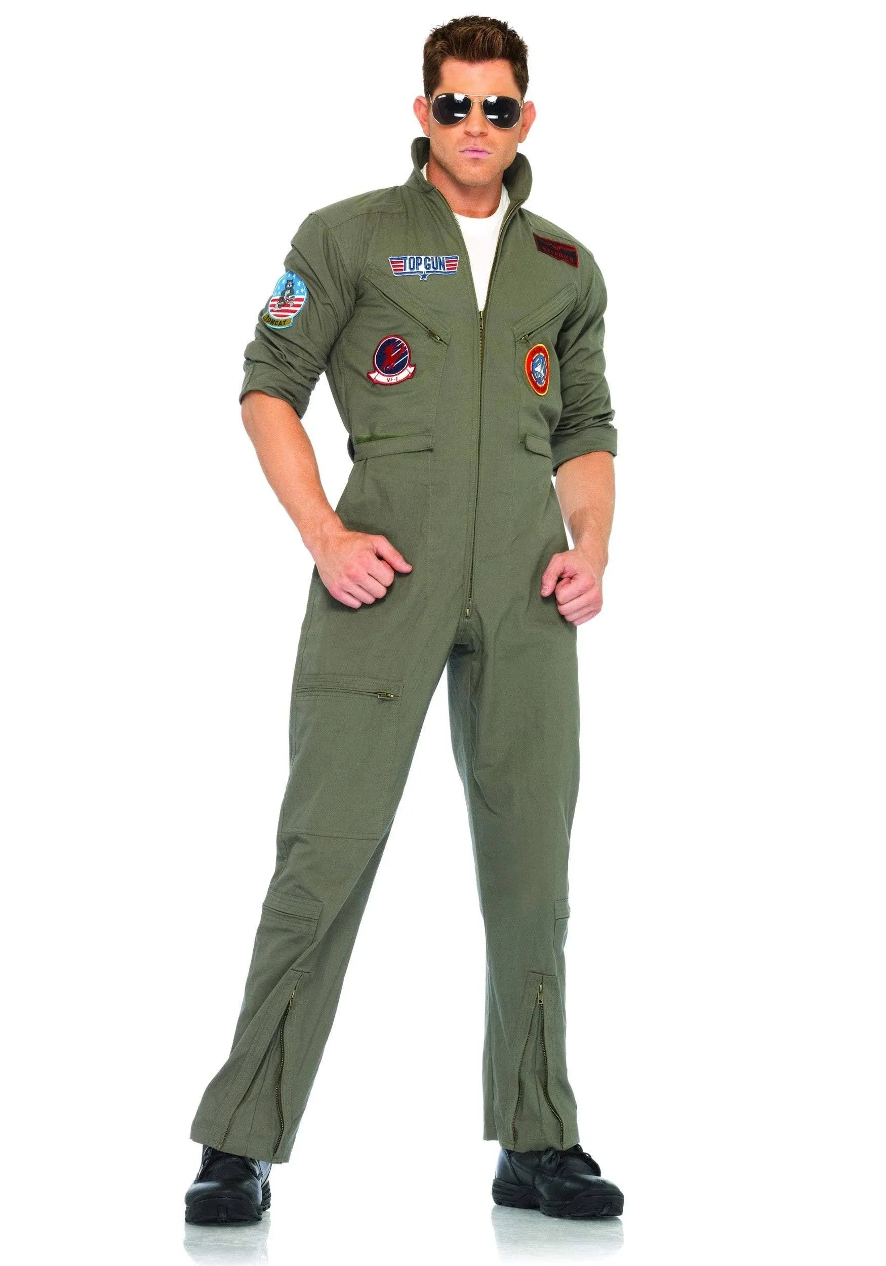 Leg Avenue mens Top Gun Flight Suit Costume