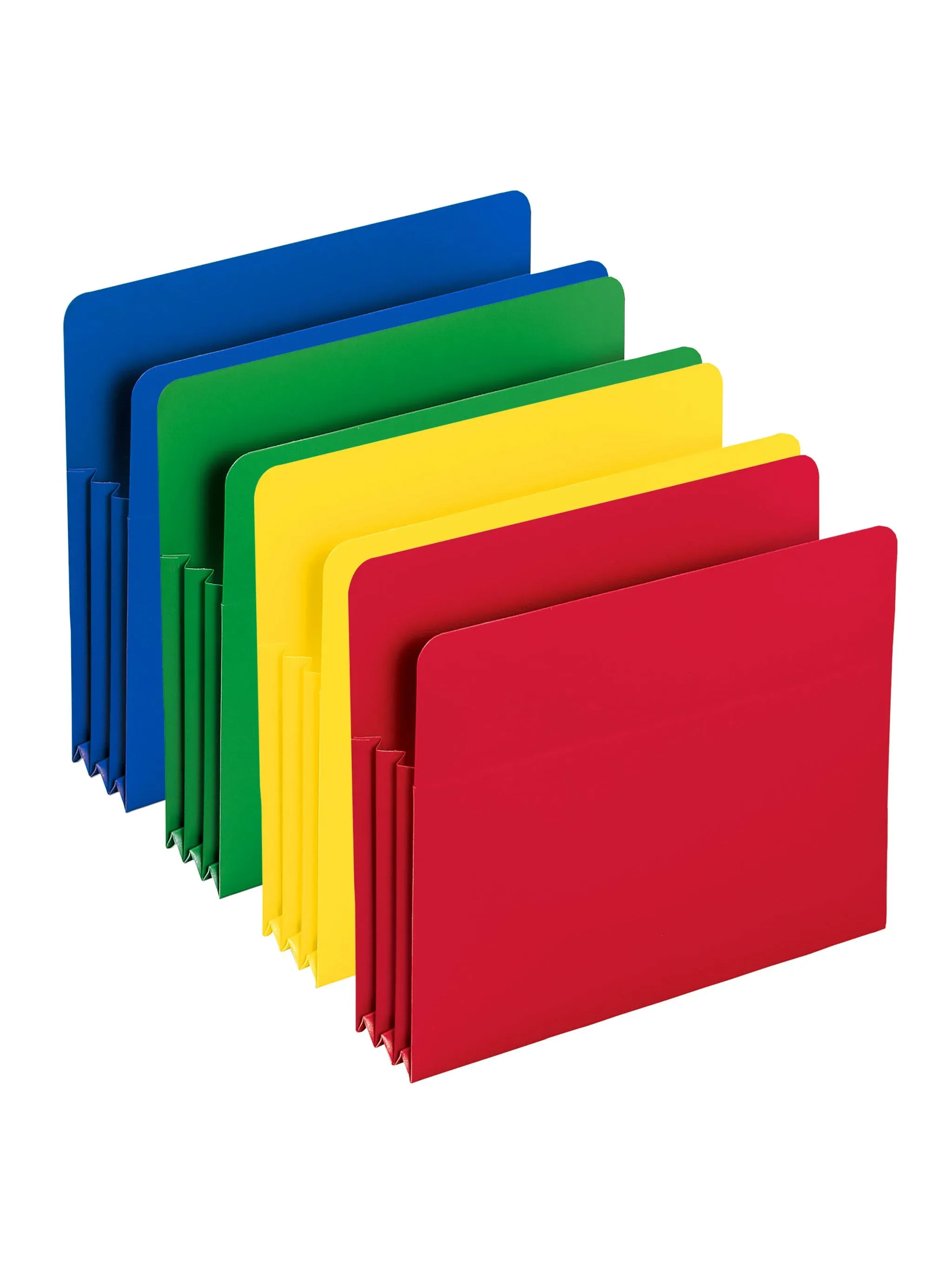 Smead EXP File Pockets Straight Tab Poly Letter Assorted 4/Box