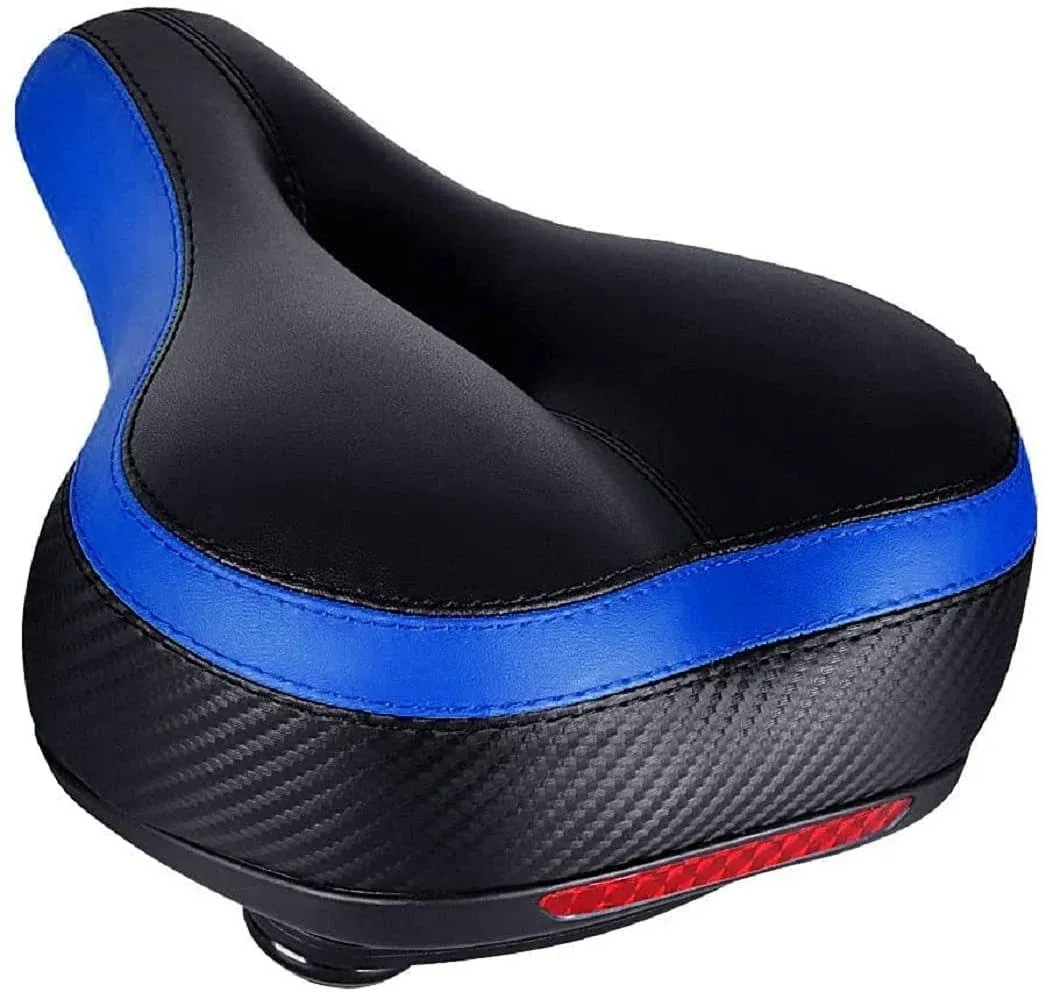 TONBUX Most Comfortable Bike Seat, Cushioned Bicycle Seat for Men Women with Dual Shock Absorbing Ball, Wide Comfort Bike Saddle