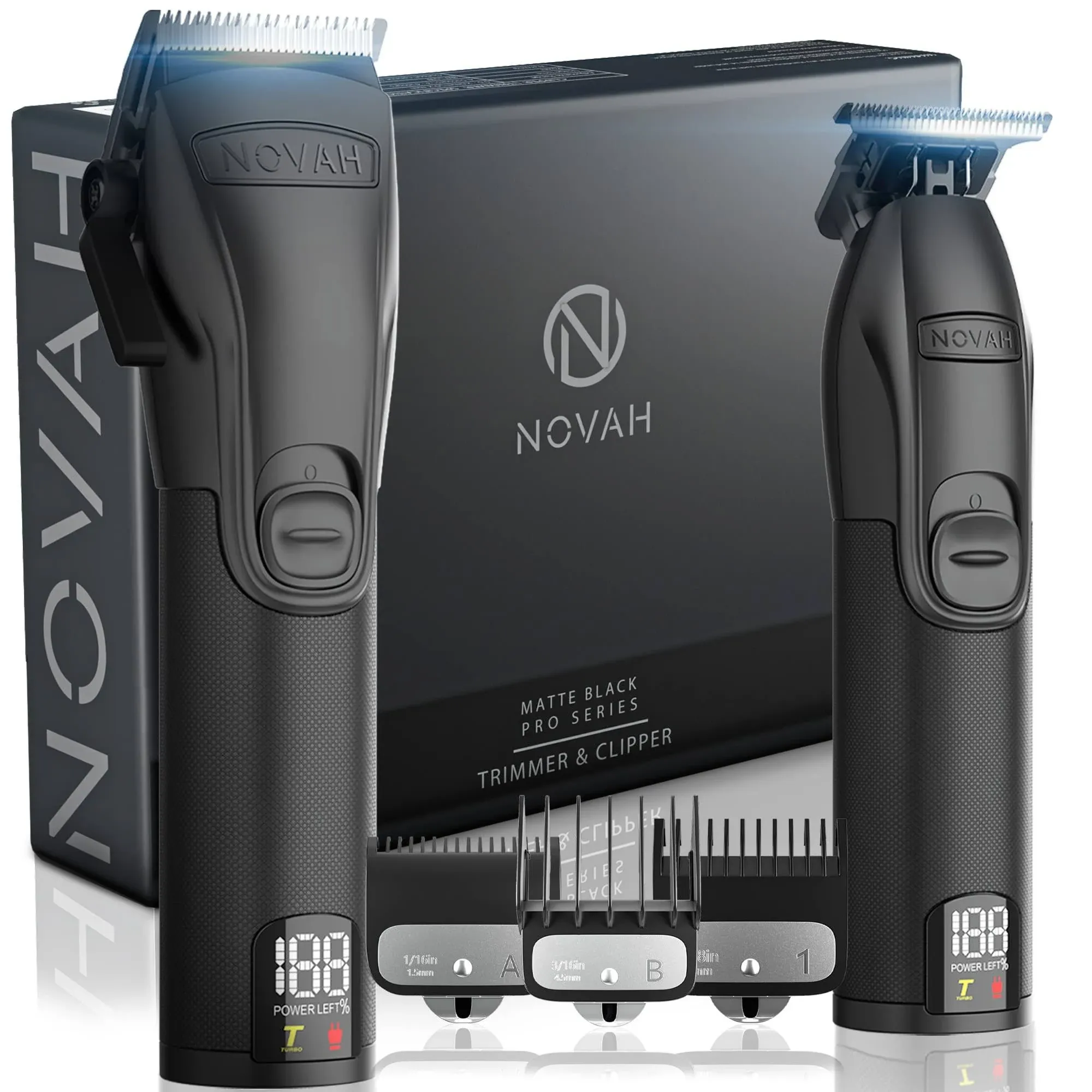 Novah Grooming Novah Professional Hair Clippers for Men Professional Barber Clippers and Trimmer Set Mens Cordless Hair Clippers for Barbers