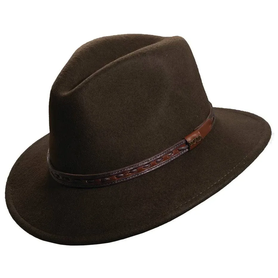 Scala Men's Wool Felt Safari Hat, Olive, L