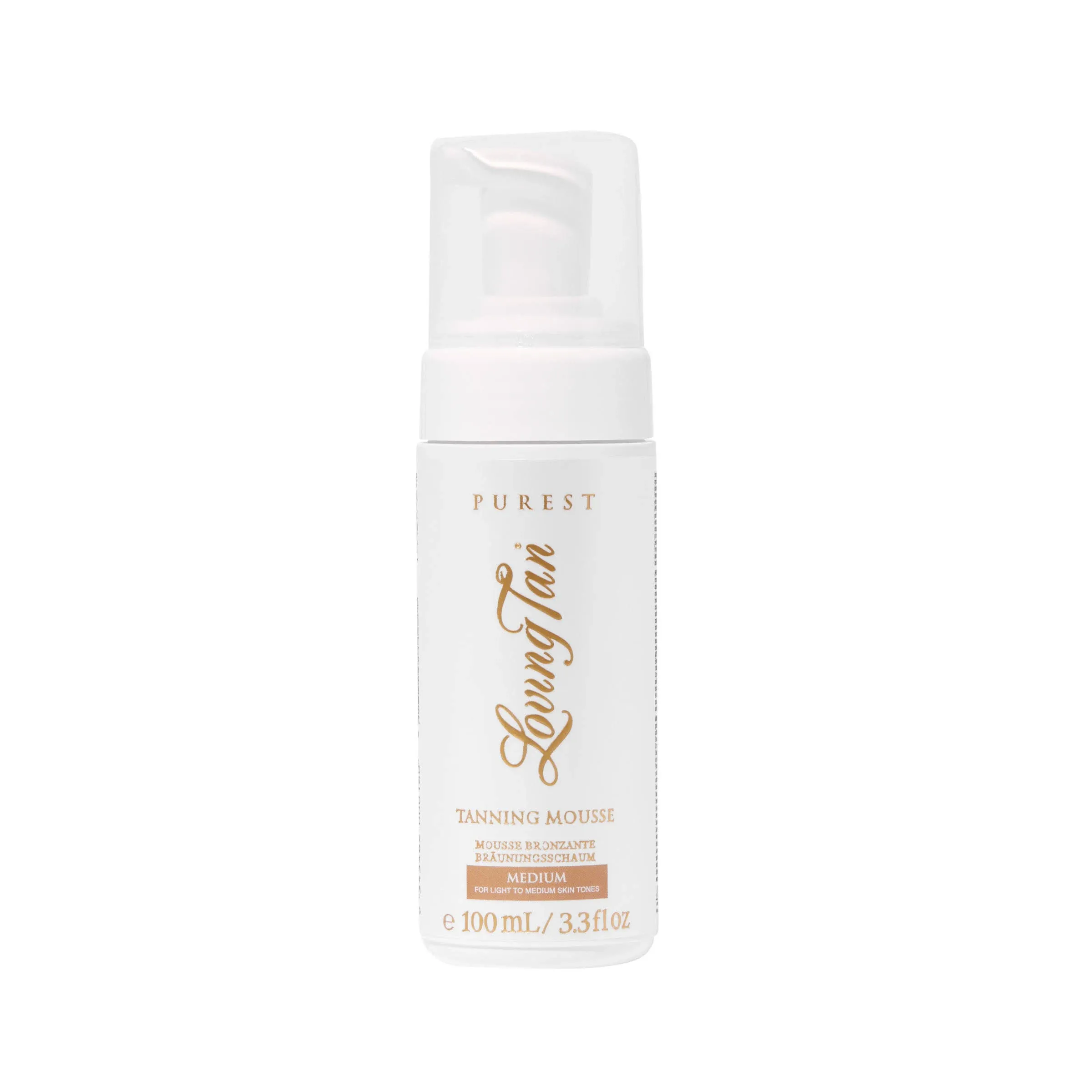 Loving Tan Purest Tanning Mousse NEW, Medium - Sunless Tanner Made From 97% Certified Organic & Naturally Derived Ingredients - Up to 5+ Self Tan Applications Cruelty Free, Vegan Friendly - 3.3 Fl Oz