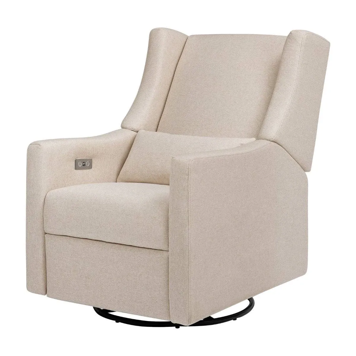 Babyletto Kiwi Electronic Recliner and Swivel Glider with USB Port - Performance Beach Eco-Weave