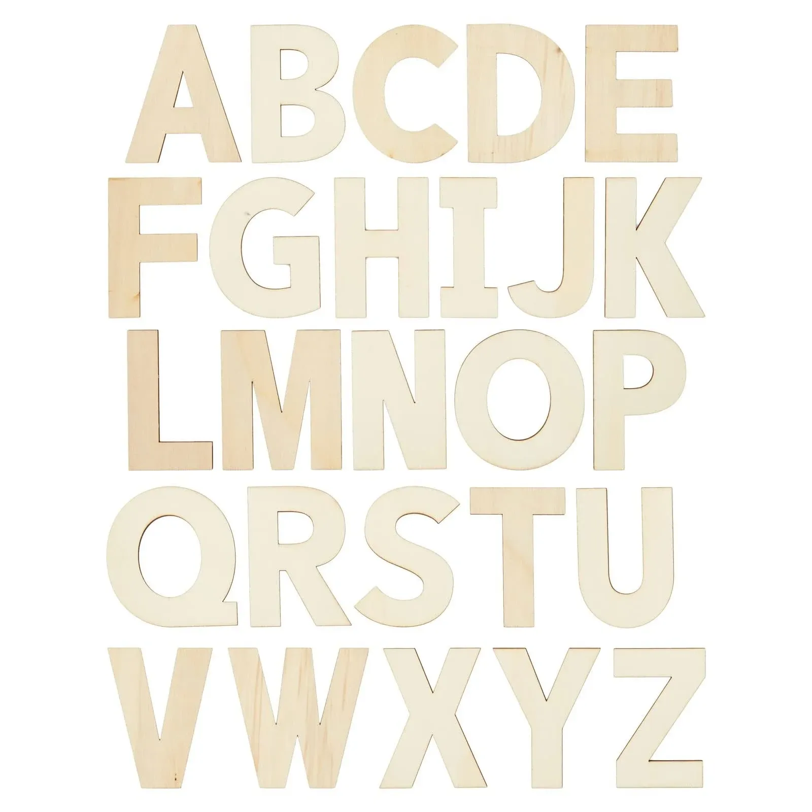 36 Pieces Unfinished Wooden Alphabet Letters for Crafts, 2 Extra Sets 