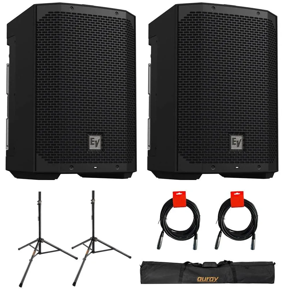 Electro-Voice EVERSE 8 Loudspeaker (Pair) w/ Speaker Stand &amp; 2x XLR Cable