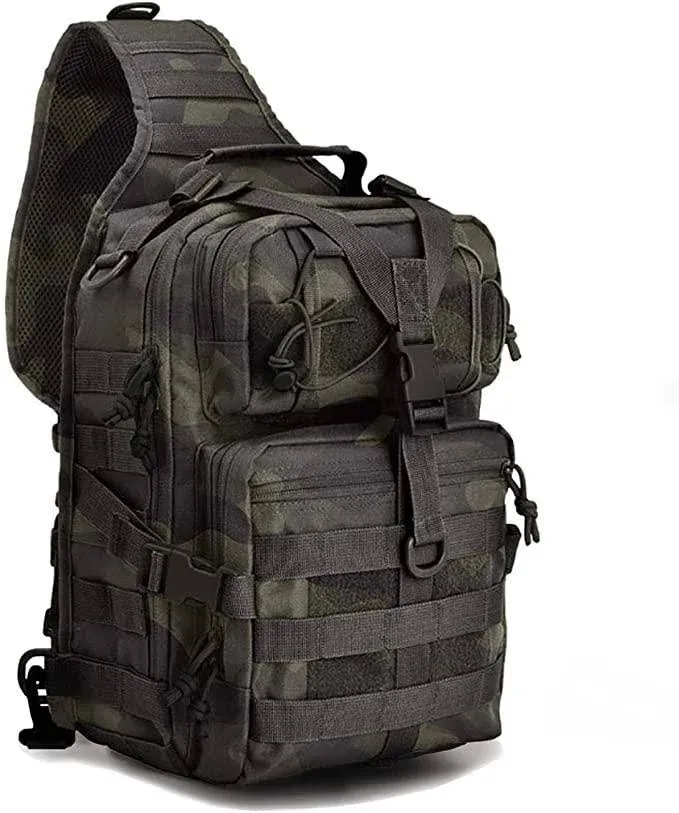 FR Fashion Co. 14" Men's Tactical Armor Crossbody Sling Bag - Black & Green ...