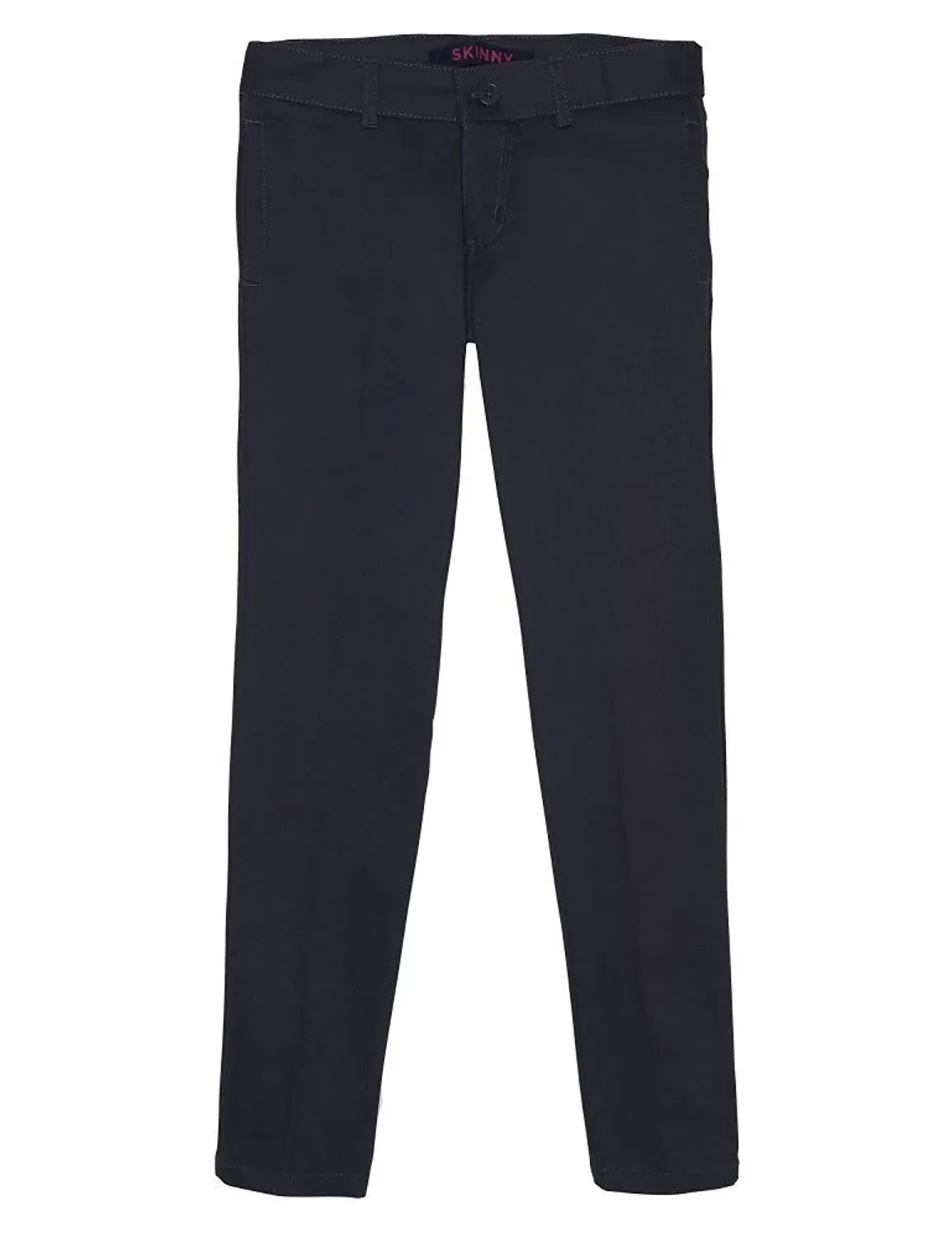 French Toast Big Girls&#039; Plus Twill Straight Leg Pants (Sizes 10.5 - 20.5) - navy