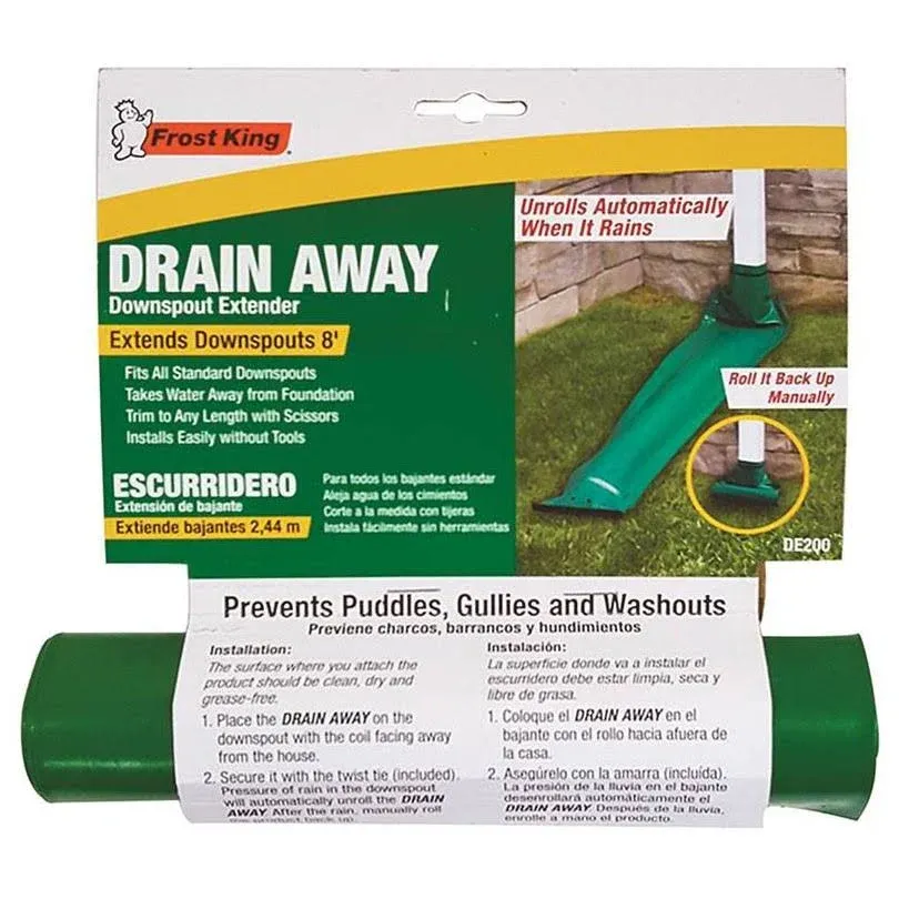 Frost King Drain Away 7 in. H x 7 in. W x 8 ft. L Green Plastic K Downspout Extension