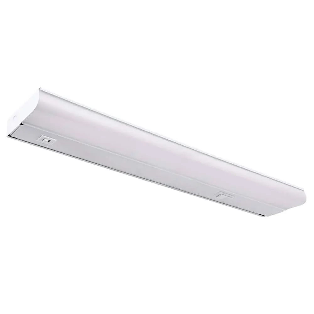 24 in. LED Under Cabinet Light, Hardwired, 950 Lumens, 5 CCT 2700K - 5000K, White, On/Off Switch