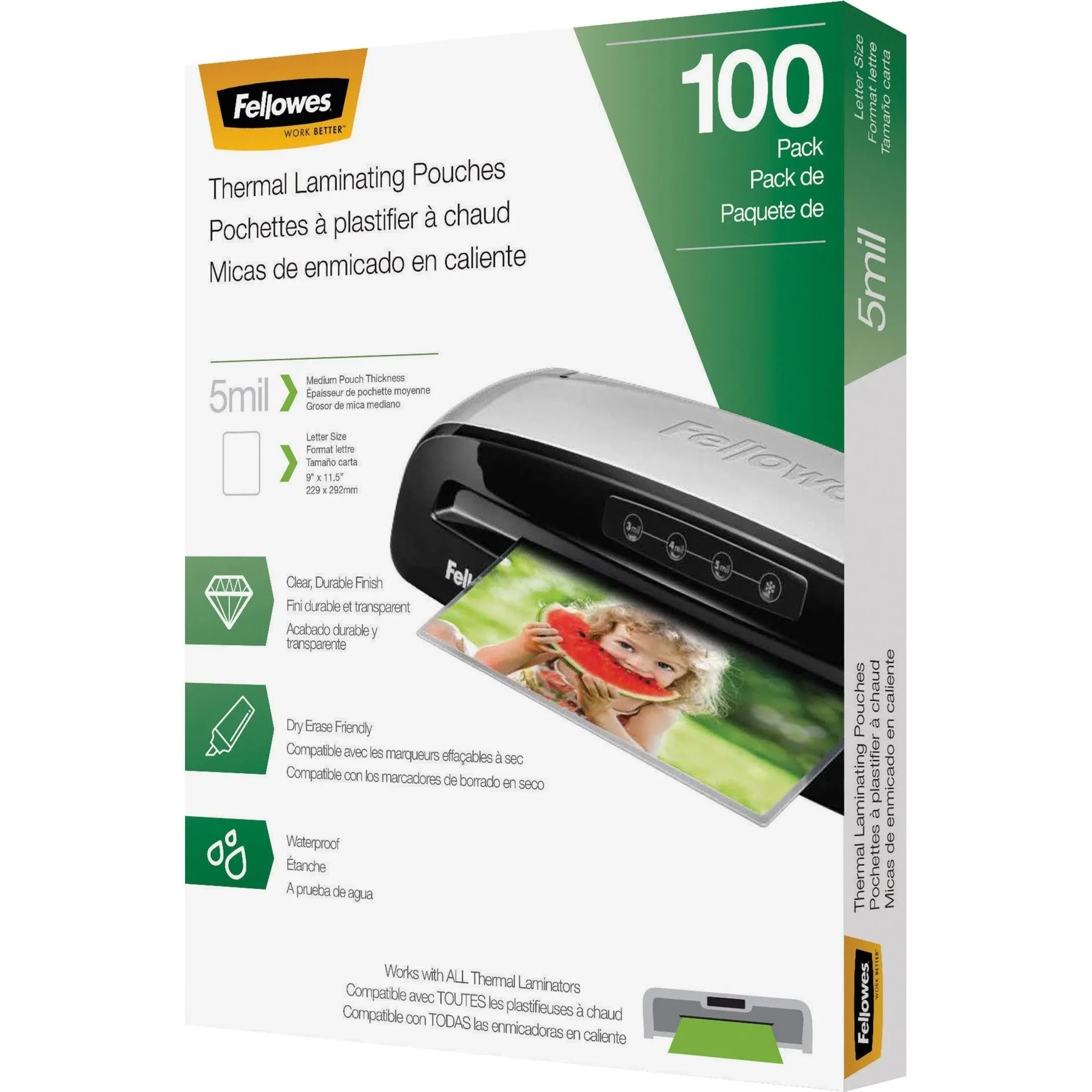 Fellowes Laminating Pouches - Letter, 5 mil, 100 Pack