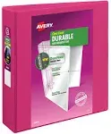 Avery 17836 Durable View Binder with 2" Slant Rings, Pink, 1 Binder