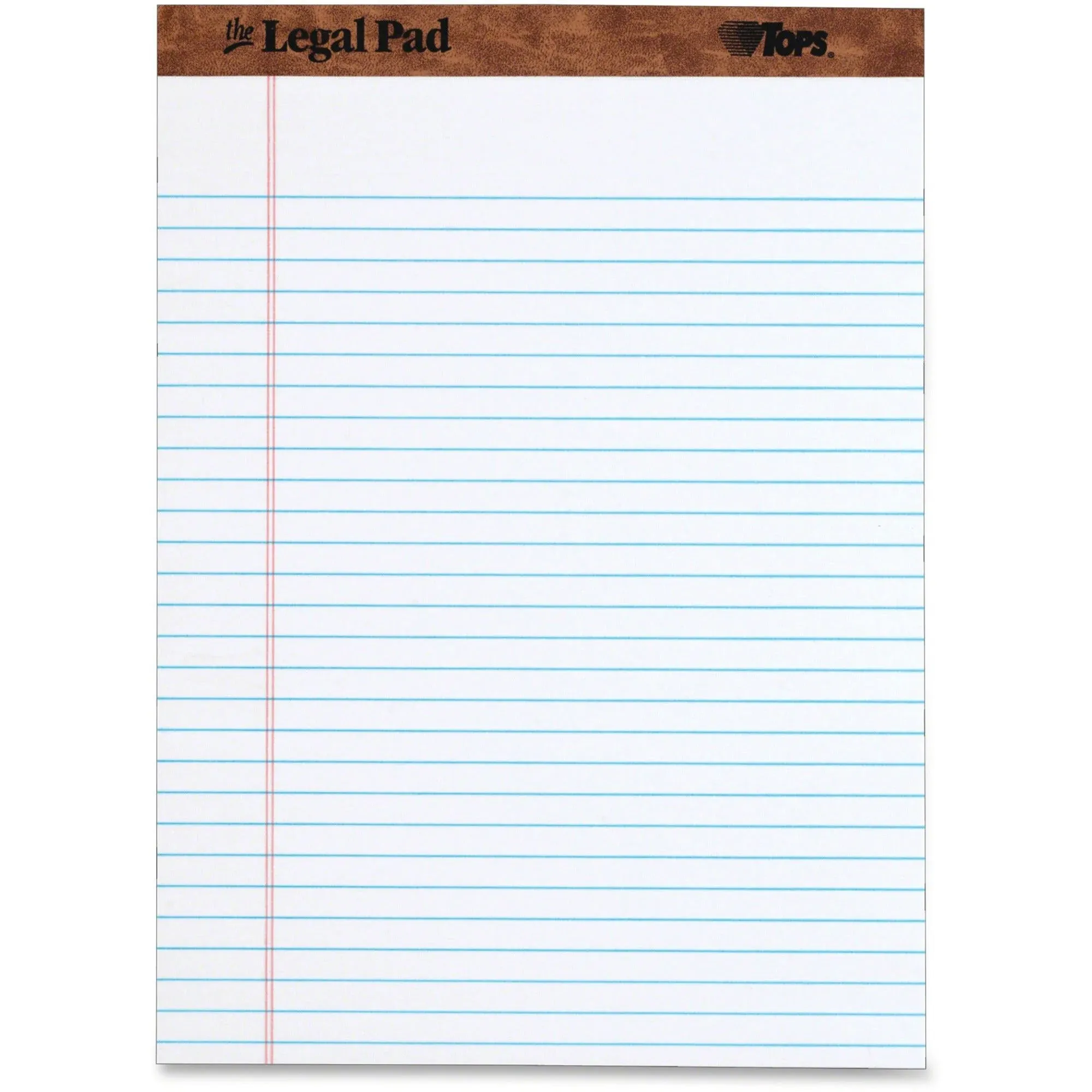 TOPS The Legal Pad Notepad, 8.5" x 11.75", Wide Ruled, White, 50 Sheets/Pad, 1 Pad/Pack (TOP 7533) | Staples